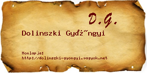 Dolinszki Gyöngyi névjegykártya
