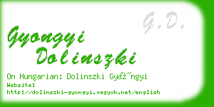 gyongyi dolinszki business card